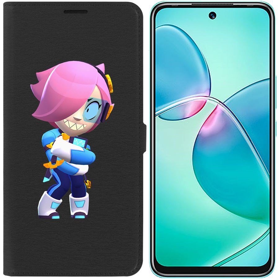 

Чехол-книжка Eco для Infinix Hot 12 Play Brawl Stars-Колетт Навигатор (черный)