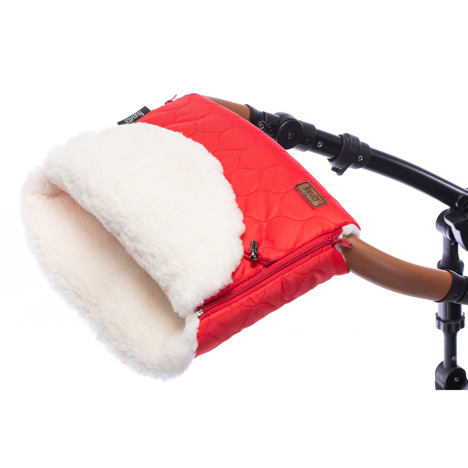 фото Муфта меховая для коляски nuovita polare bianco красная