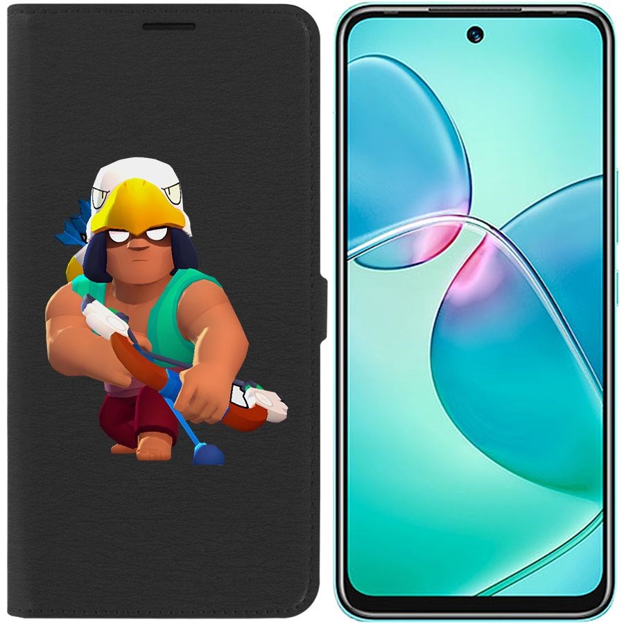 

Чехол-книжка Eco для Infinix Hot 12 Play Brawl Stars-Бо (черный)