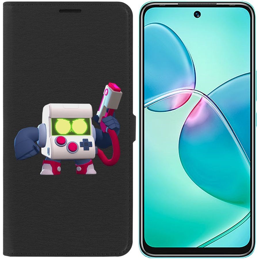 

Чехол-книжка Eco для Infinix Hot 12 Play Brawl Stars-8-БИТ классический (черный)