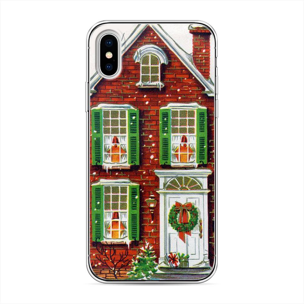 

Чехол на Apple iPhone X "Рождественский дом", Зеленый;красный;белый, 11050-5