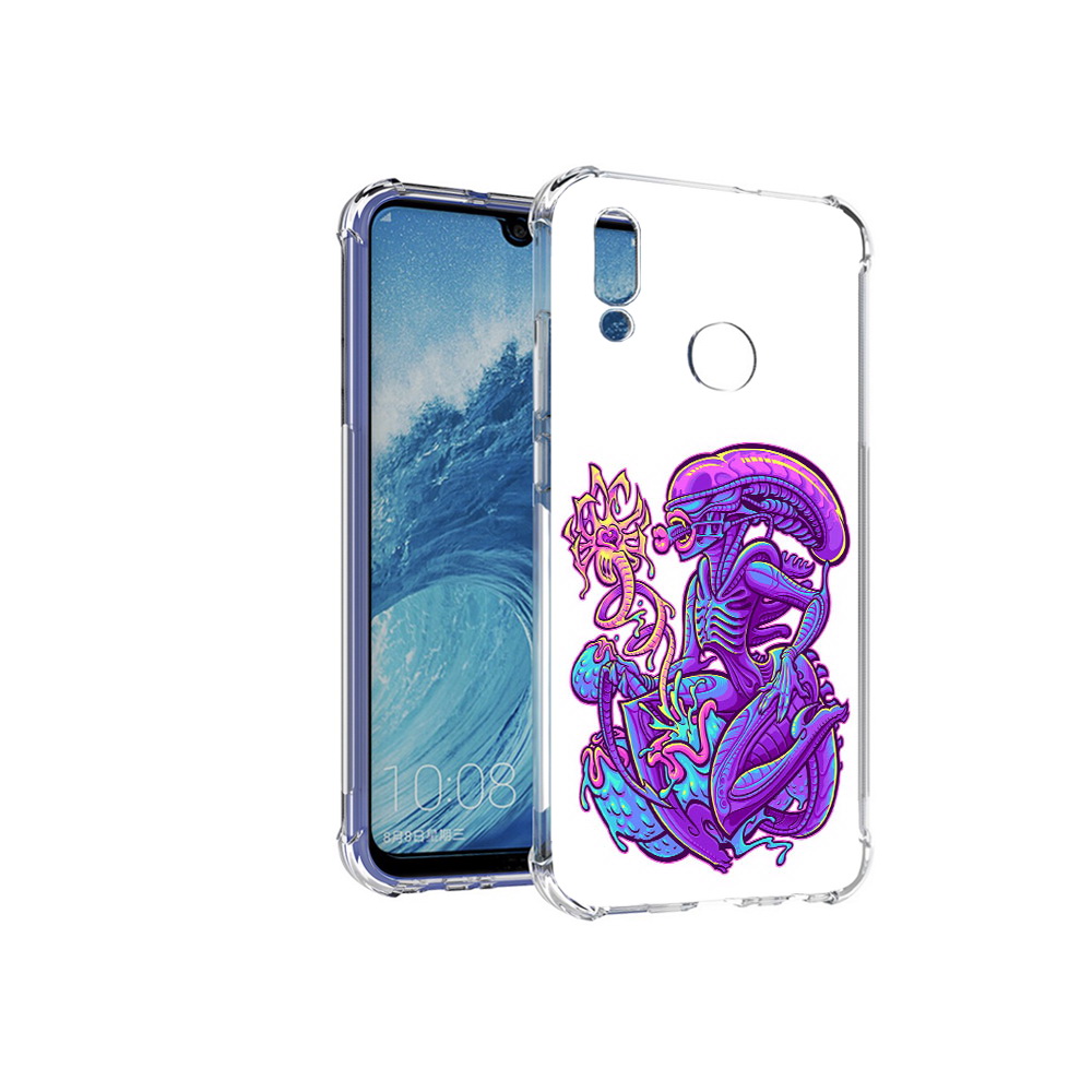 

Чехол MyPads Tocco для Huawei P Smart (2019) чужой фиолетовый цвет, Прозрачный, Tocco