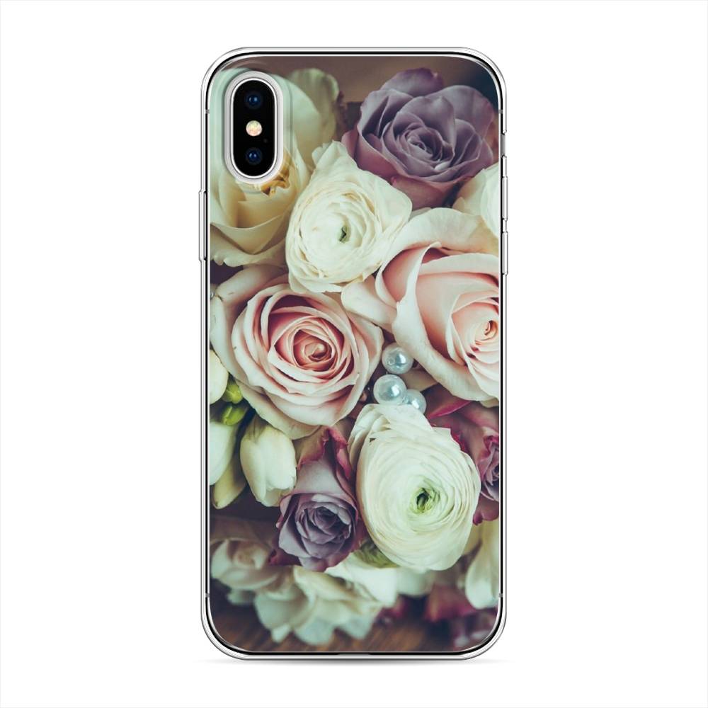 

Чехол на Apple iPhone XСвадебный букет, Белый;фиолетовый, 11050-2