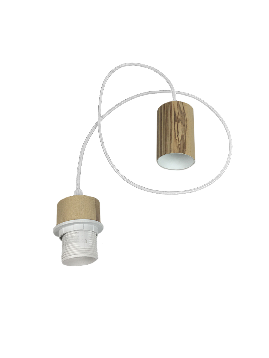 фото Подвесной светильник eco retro pg marquetry шпон дерева белый плетеный провод