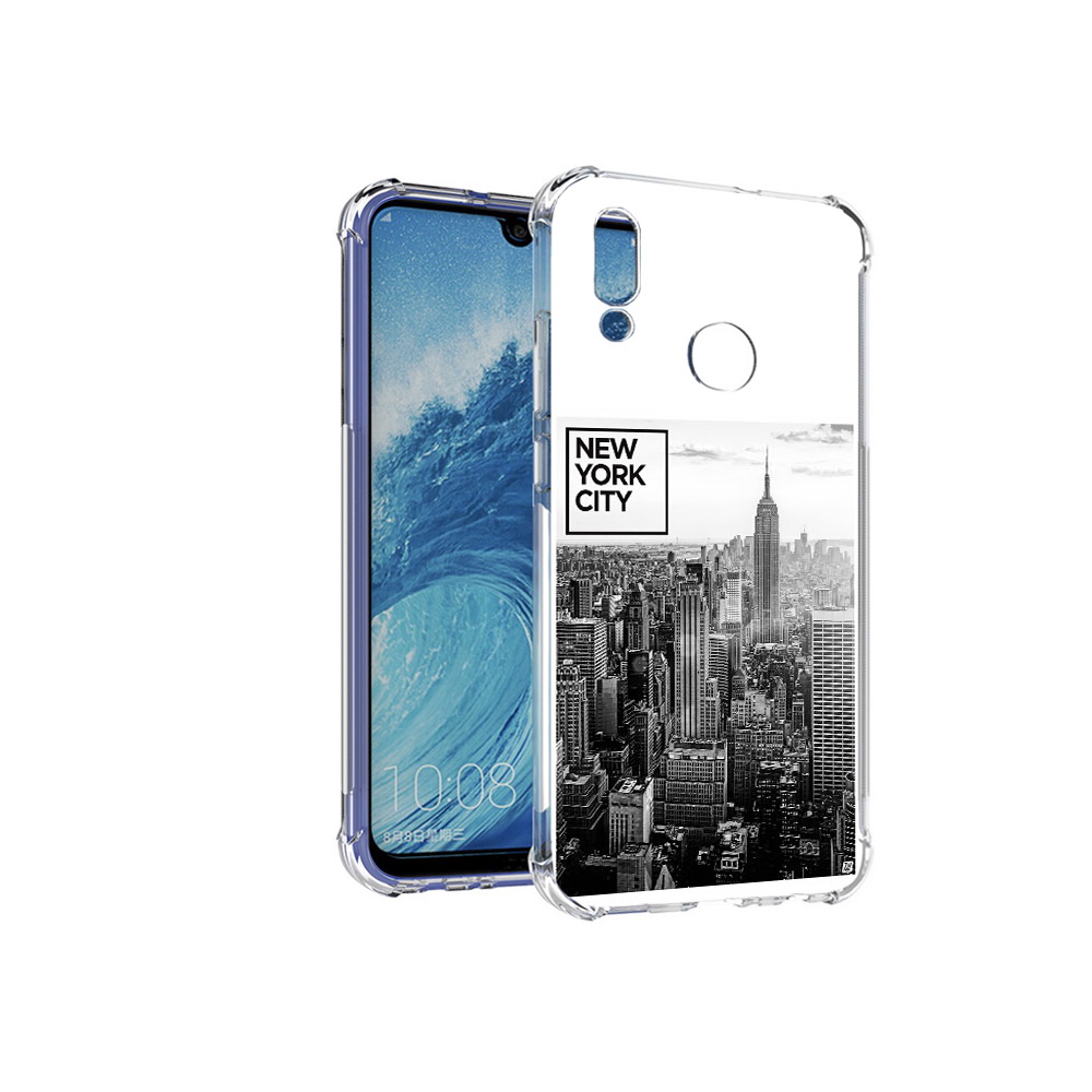 

Чехол MyPads Tocco для Huawei P Smart (2019) черно белый ньюерк, Прозрачный, Tocco