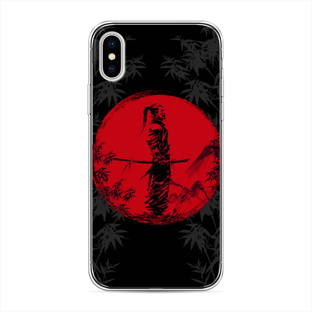 

Чехол на Apple iPhone XСамурай на красном фоне, Черный;красный;серый, 11050-4