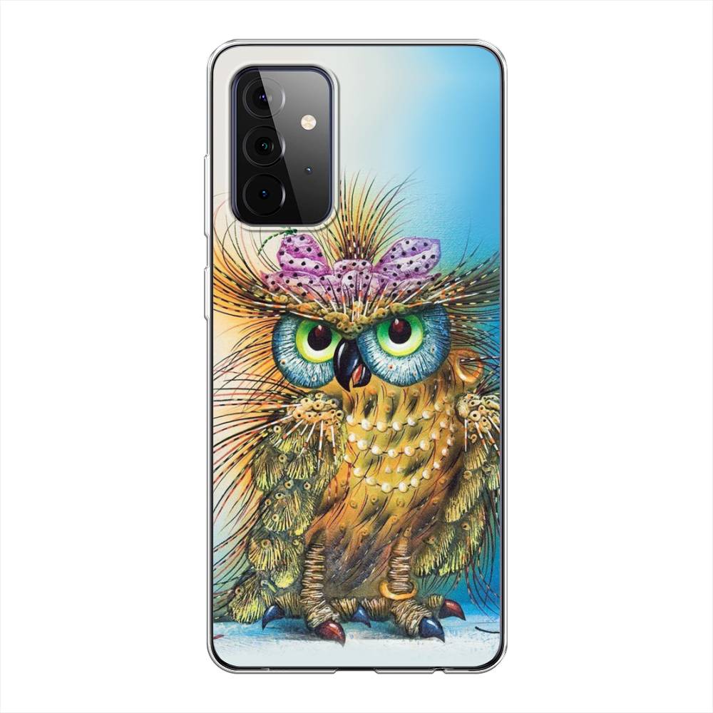 

Чехол на Samsung Galaxy A72 "Модная сова", Коричневый;голубой, 2101950-1