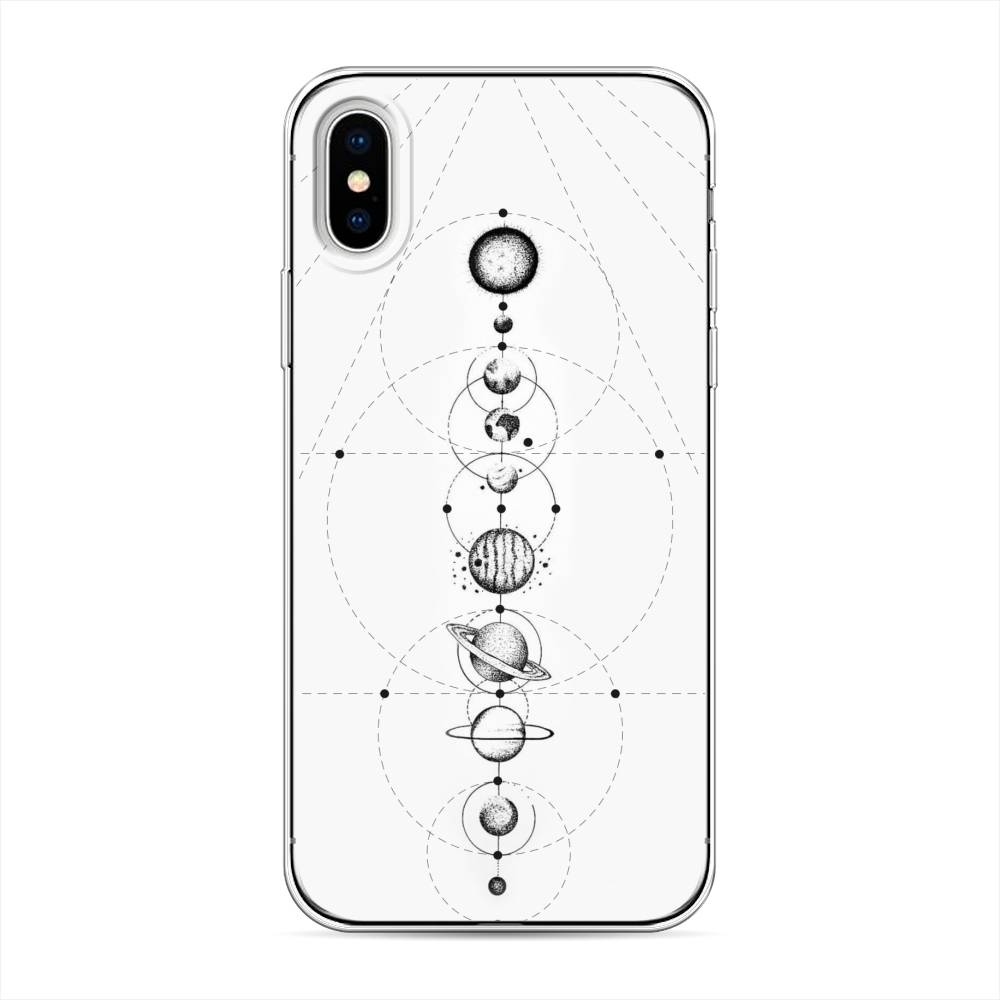 

Чехол на Apple iPhone X "Парад планет", Серый, 11050-2