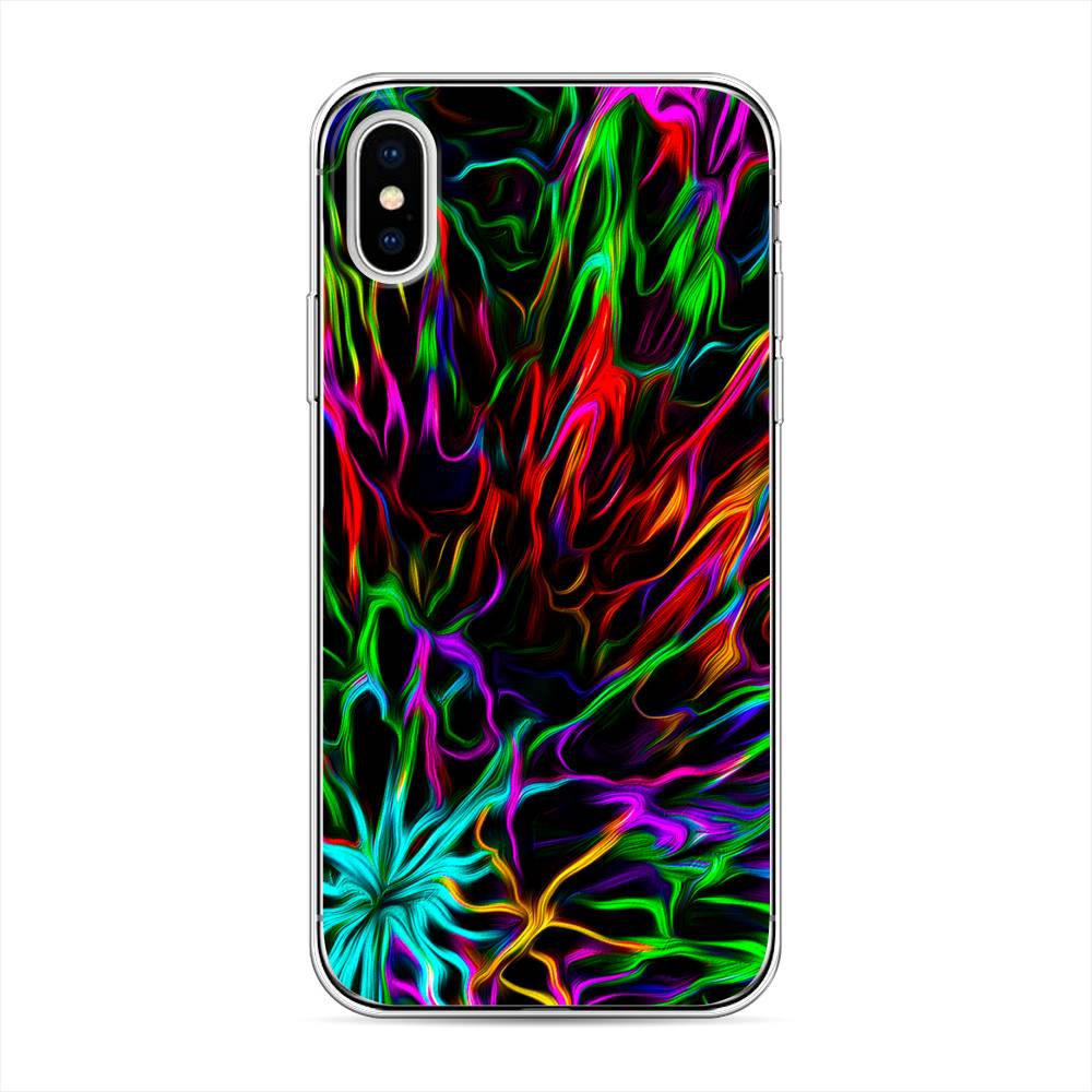 

Чехол на Apple iPhone X "Разноцветные разводы", Голубой;зеленый;оранжевый, 11050-3