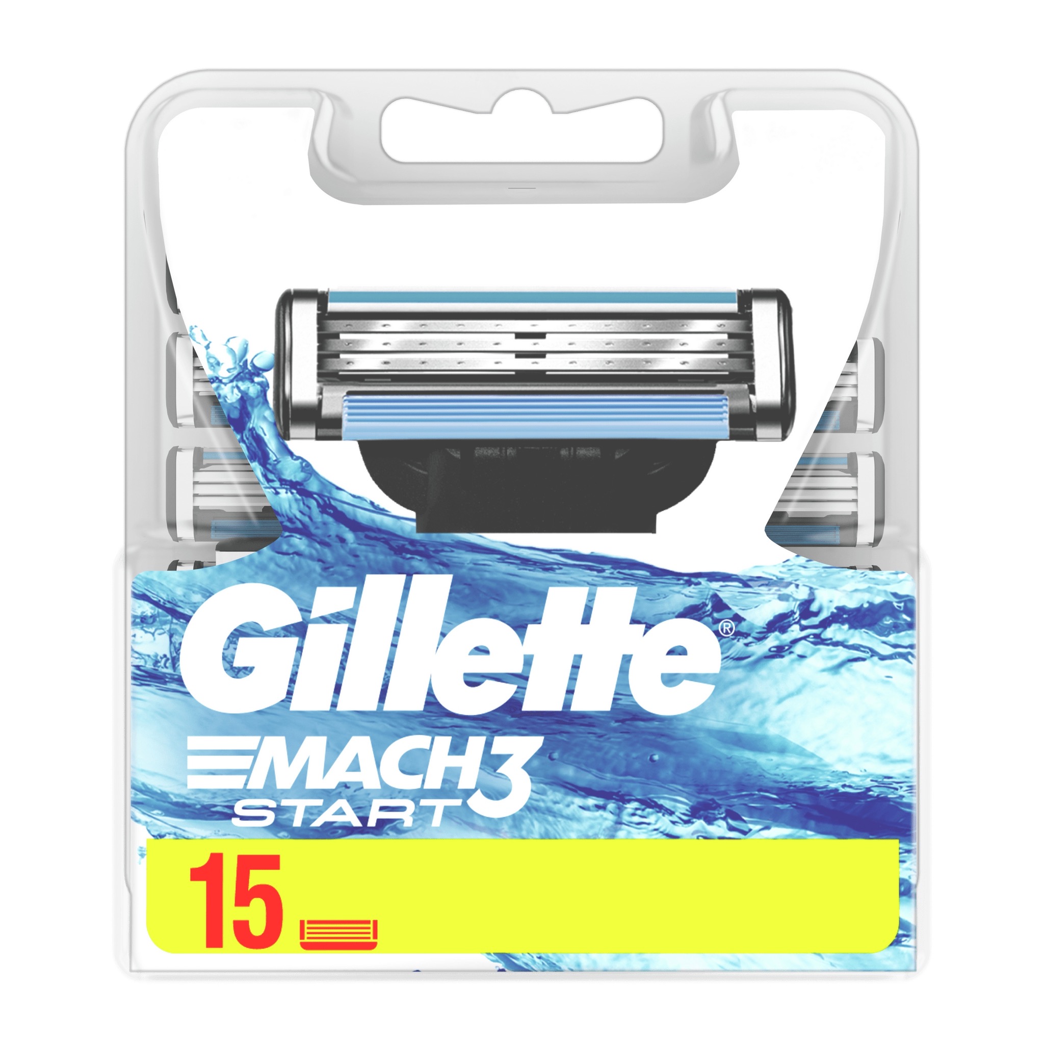 Сменные кассеты, лезвия Gillette Mach3 Start, 15 шт. bic мужская бритва 3 лезвия hybrid 3 flex 2 сменные кассеты 69