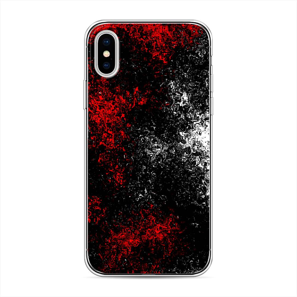 

Чехол на Apple iPhone X "Монотипия", Красный;черный;белый, 11050-3