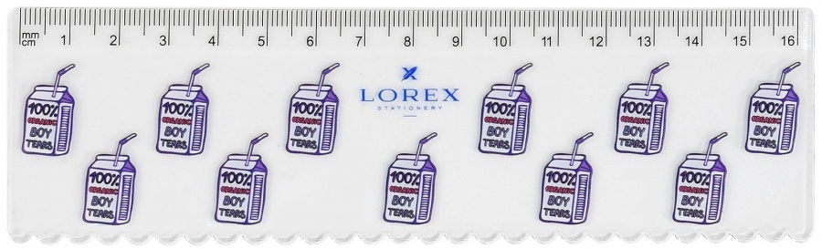 Линейка 15см Lorex Transparent Boy's tears, пластик, прозрачная с рисунком, 50шт.