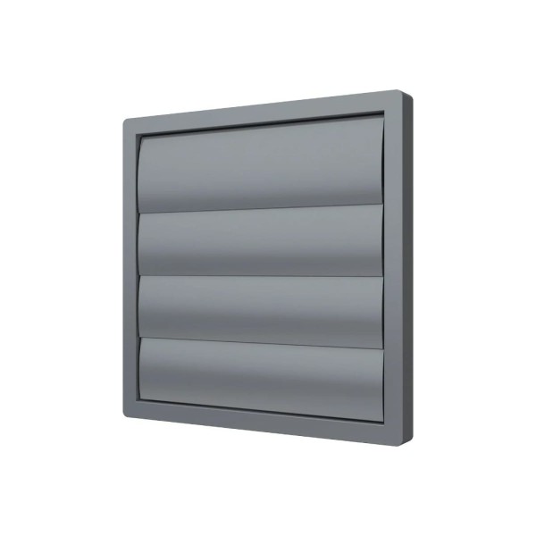 Решетка вытяжная с гравитационными жалюзи 2424К20Ф (242x242 мм; фланец D200; ASA-пластик;