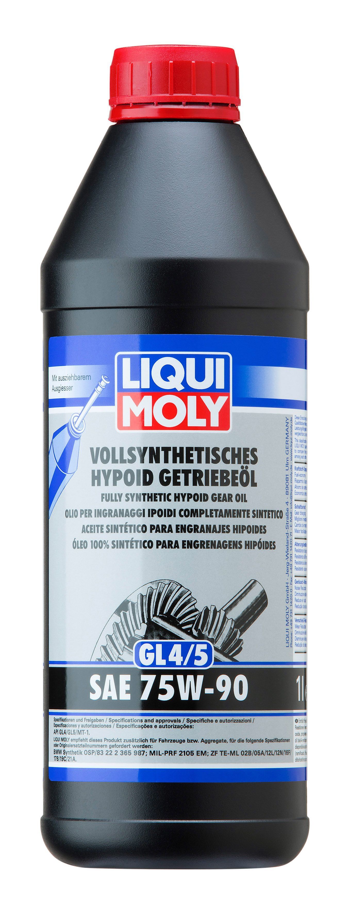 

Трансмиссионное масло LIQUI MOLY 1024 75W-90 GL-4/GL-5/MT-1, 1024 LiquiMoly Синт. тр.масло Vollsynth.Hypoid-Getrieb. 75W-90 GL-4/GL-5/MT-1 (1л)