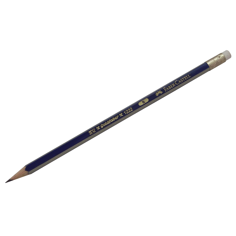 Карандаш чернографитный Faber-Castell Goldfaber 1222 B с ластиком заточенный 1шт 460₽