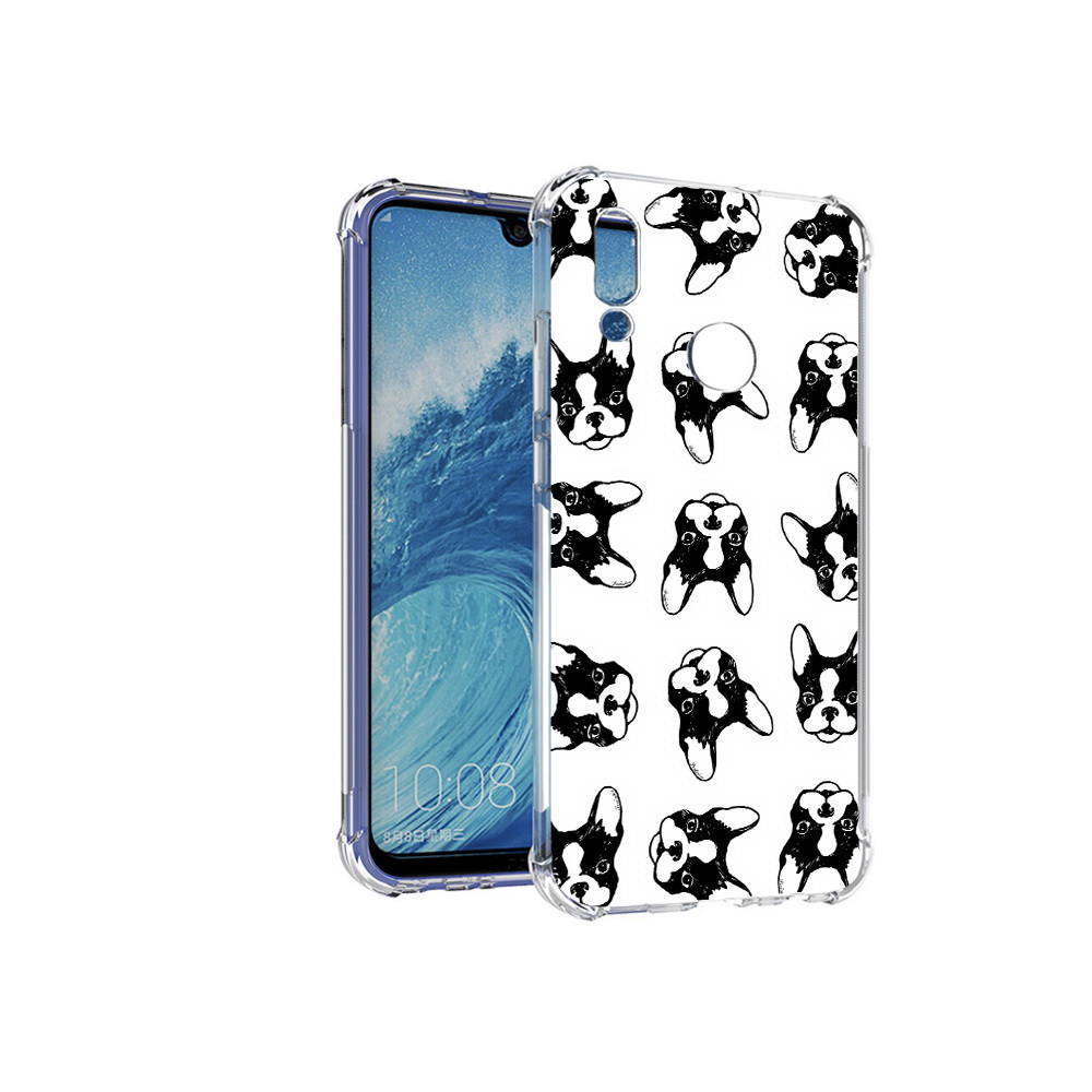 

Чехол MyPads Tocco для Huawei P Smart (2019) черно белые собачки, Прозрачный, Tocco