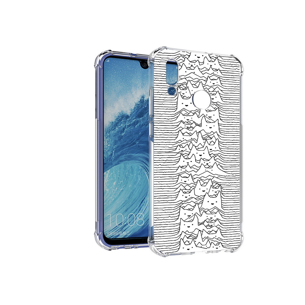 

Чехол MyPads Tocco для Huawei P Smart (2019) черно белые коты 3D, Прозрачный, Tocco