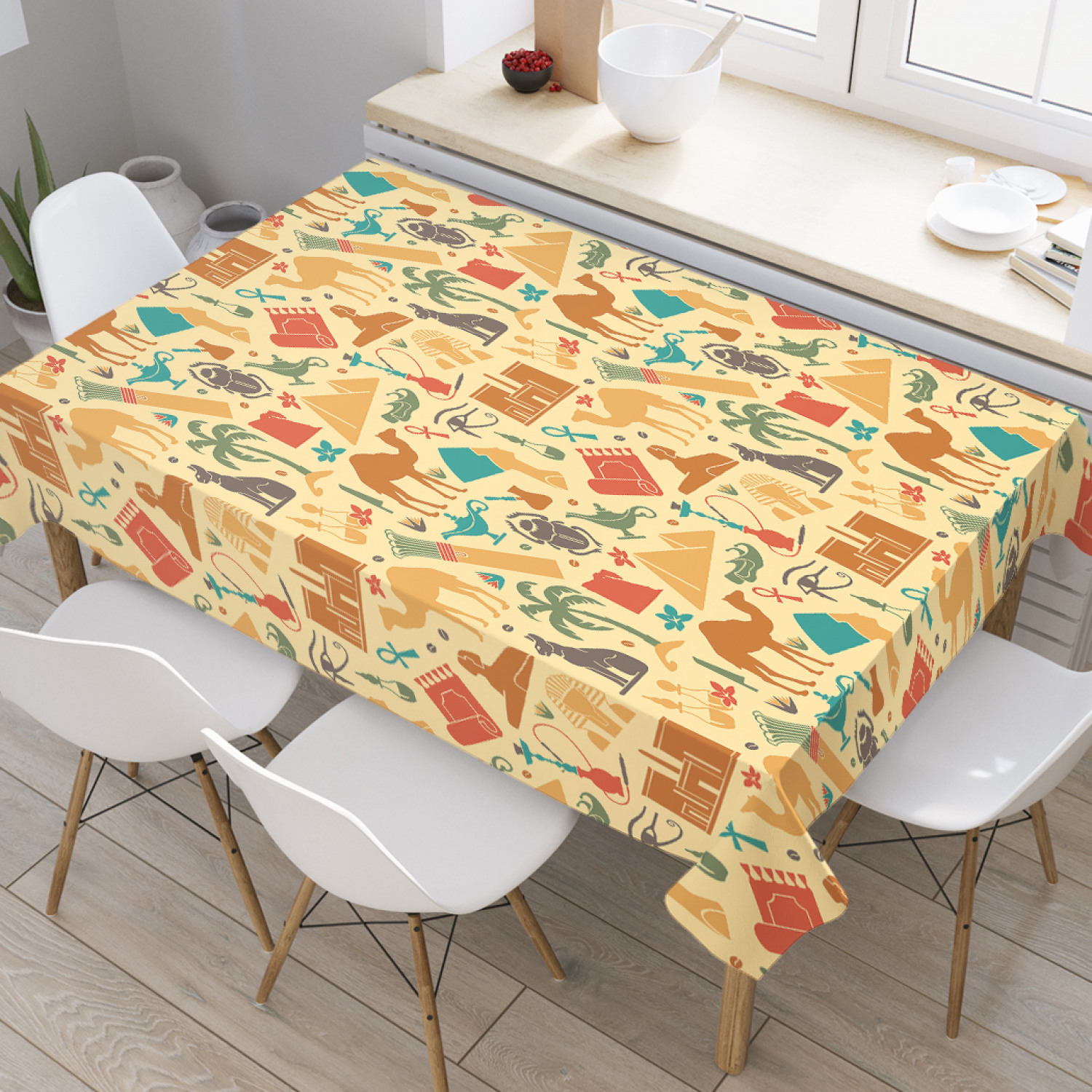 

Скатерть прямоугольная JoyArty "Египетские символы" из оксфорда, 120x145 см, Египетские символы