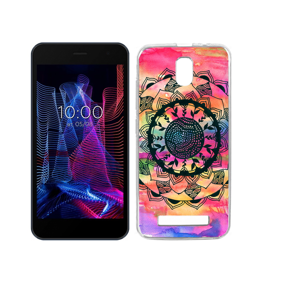 

Чехол MyPads Tocco для BQ 5047L Like яркая абстракция круглый цветок, Прозрачный, Tocco