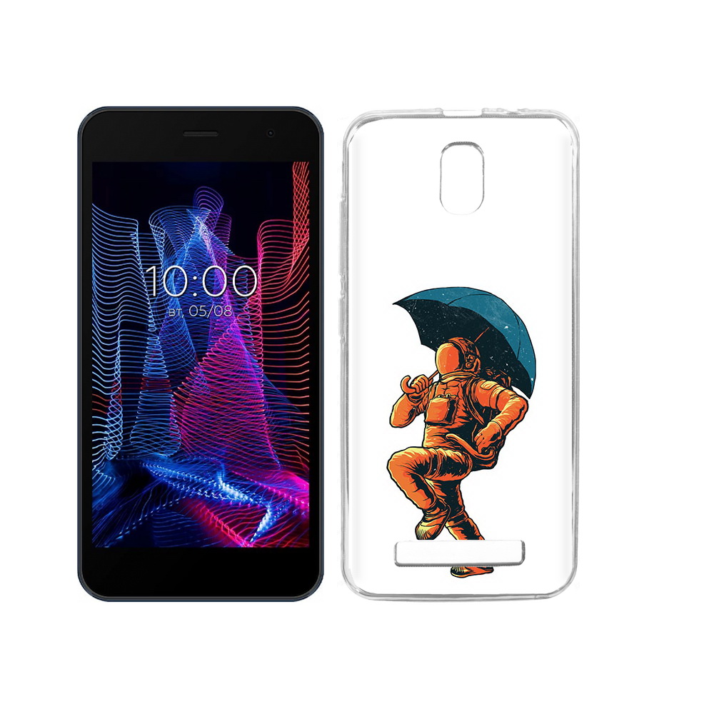 

Чехол MyPads Tocco для BQ 5047L Like шагающий космонавт с зонтом, Прозрачный, Tocco