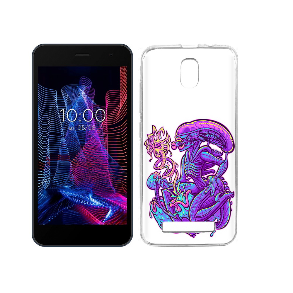 

Чехол MyPads Tocco для BQ 5047L Like чужой фиолетовый цвет, Прозрачный, Tocco