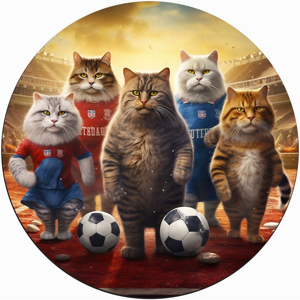 

Деревянный пазл BoberBox Команда Грозные Шерстяные Котики футболисты размер 30x30 см, PZ9