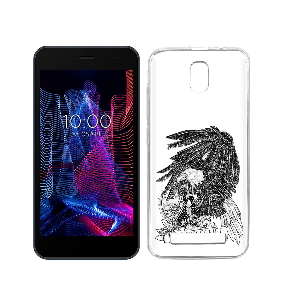 

Чехол MyPads Tocco для BQ 5047L Like черно белый сокол, Прозрачный, Tocco