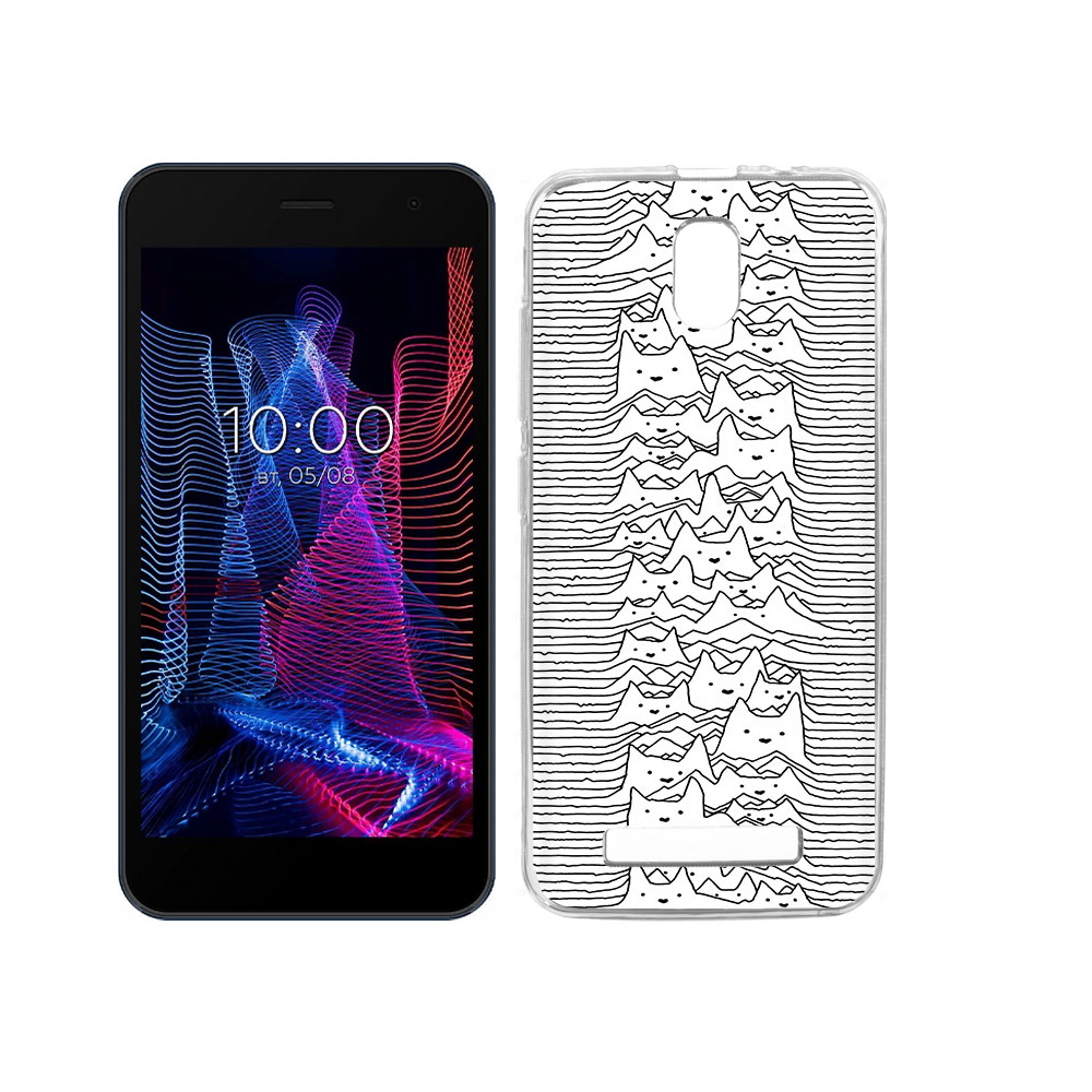 

Чехол MyPads Tocco для BQ 5047L Like черно белые коты 3D, Прозрачный, Tocco