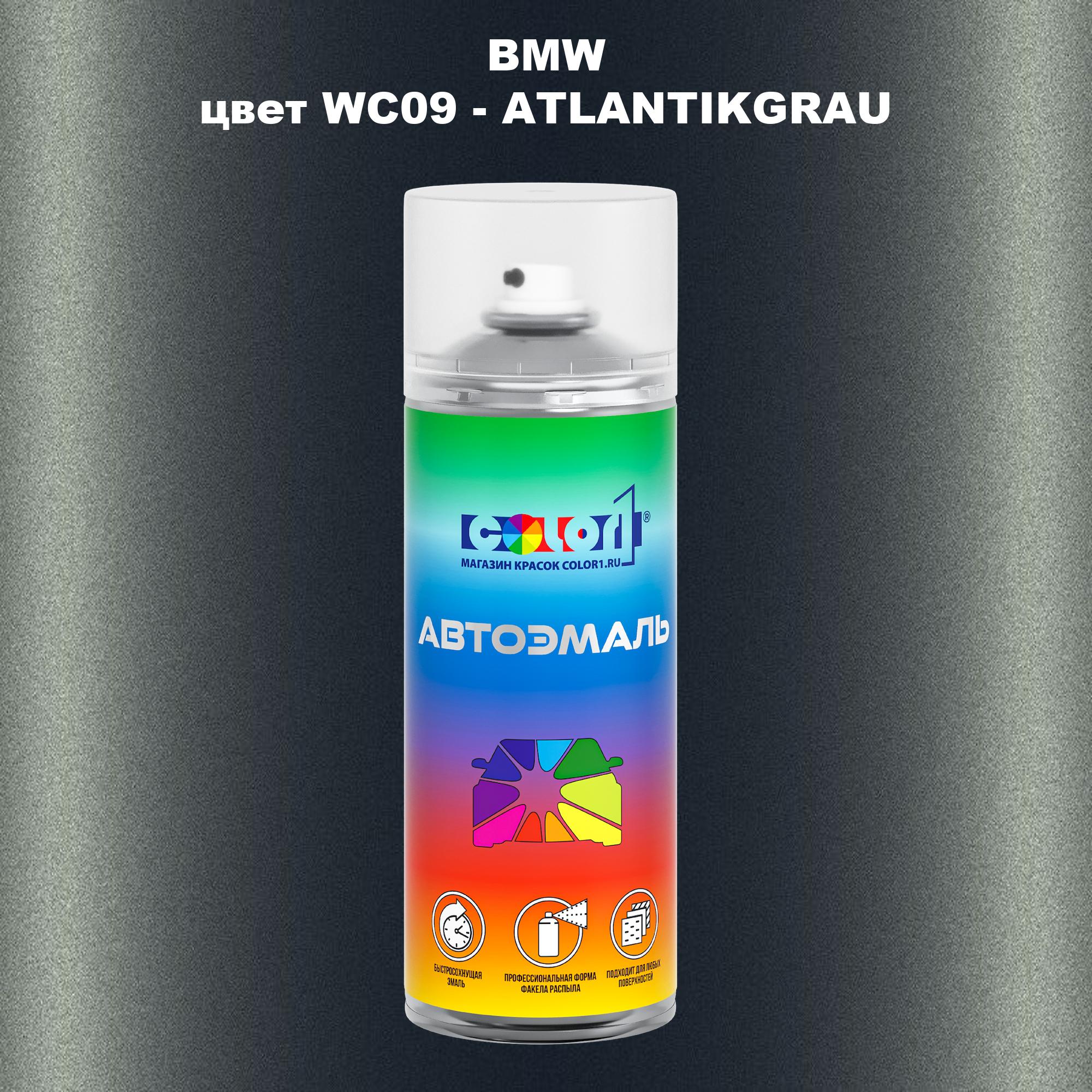 

Аэрозольная краска COLOR1 для BMW, цвет WC09 - ATLANTIKGRAU, Прозрачный
