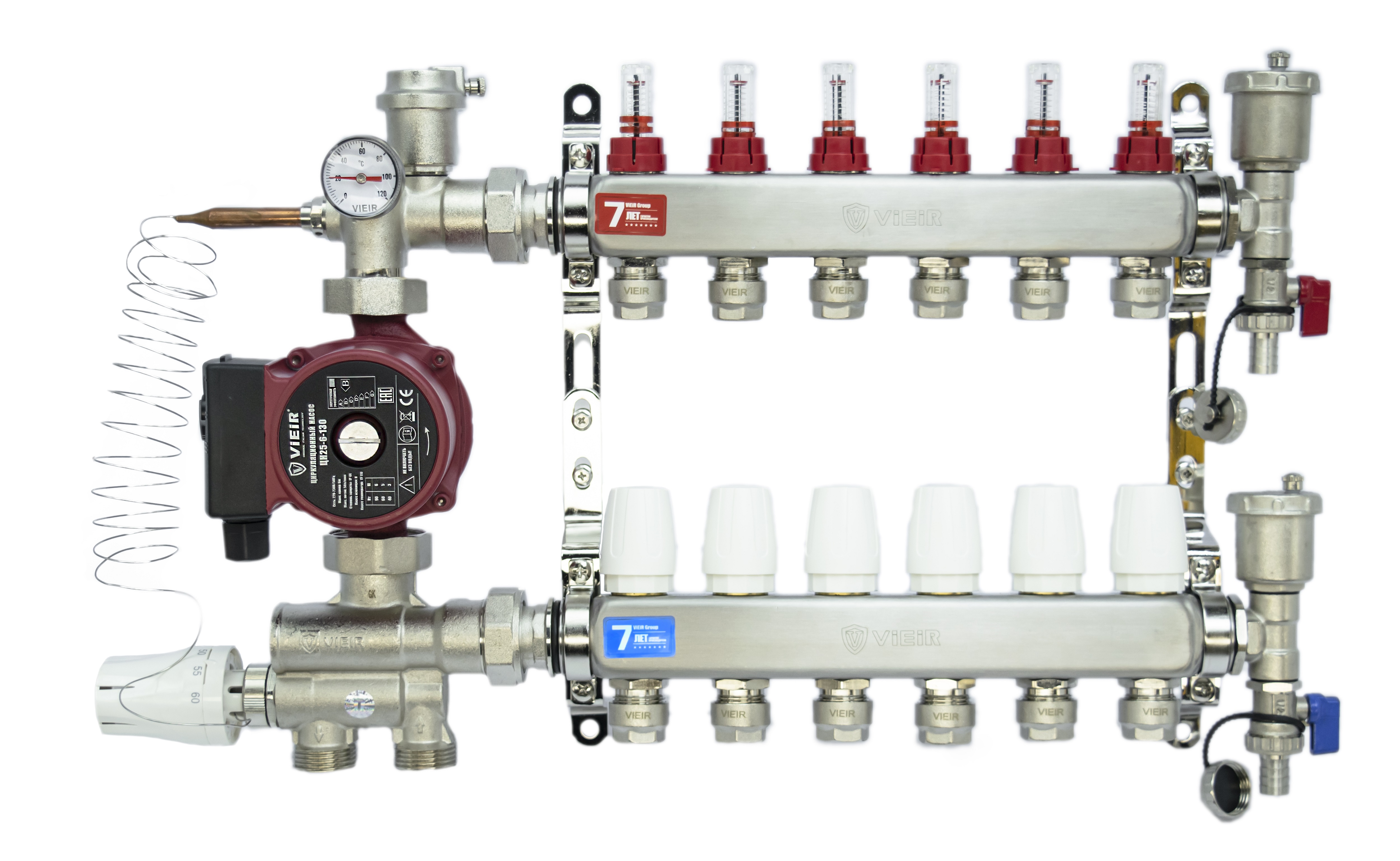 фото Комплект для теплого пола на 6 контуров с насосом vieir