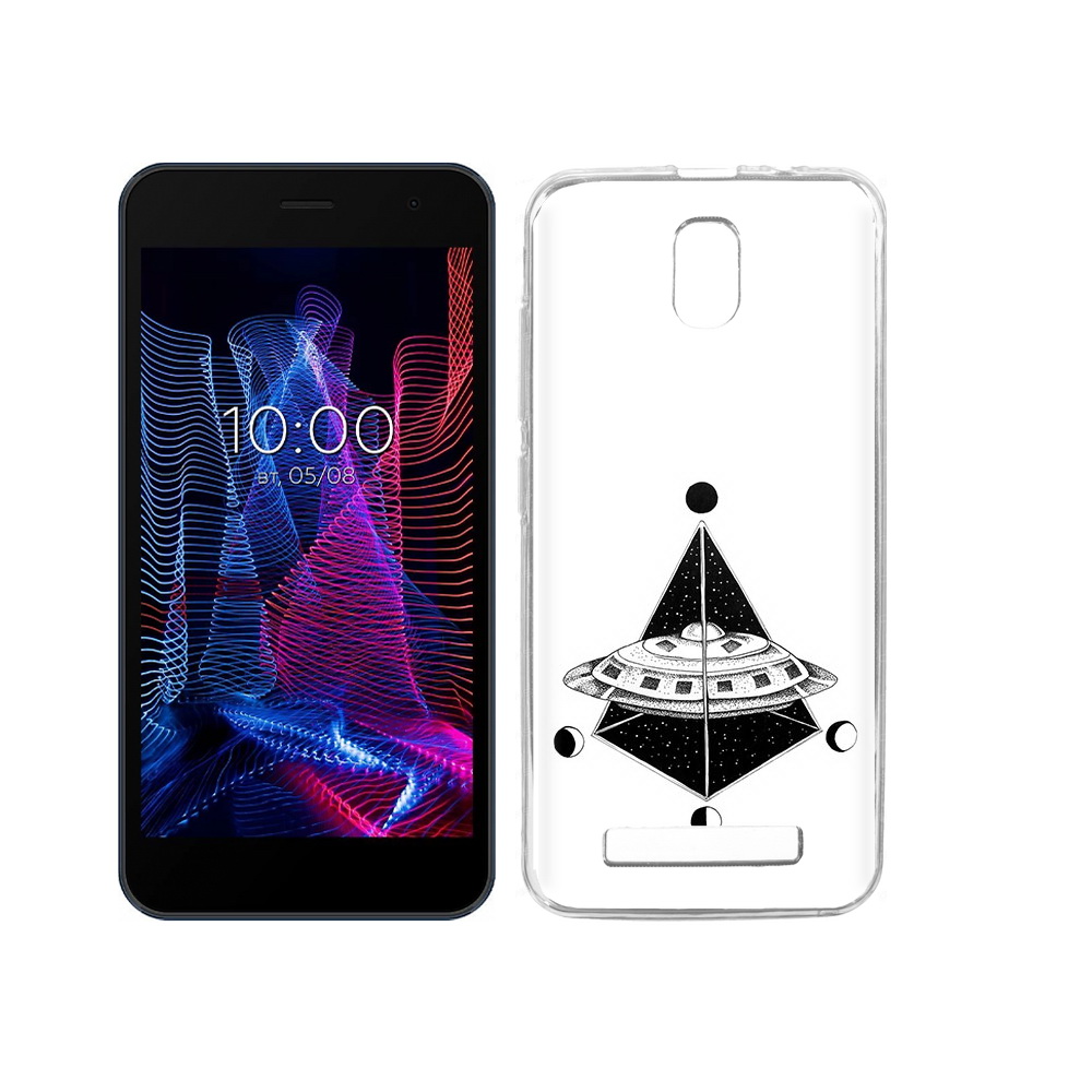 

Чехол MyPads Tocco для BQ 5047L Like черно белая летающая тарелка, Прозрачный, Tocco