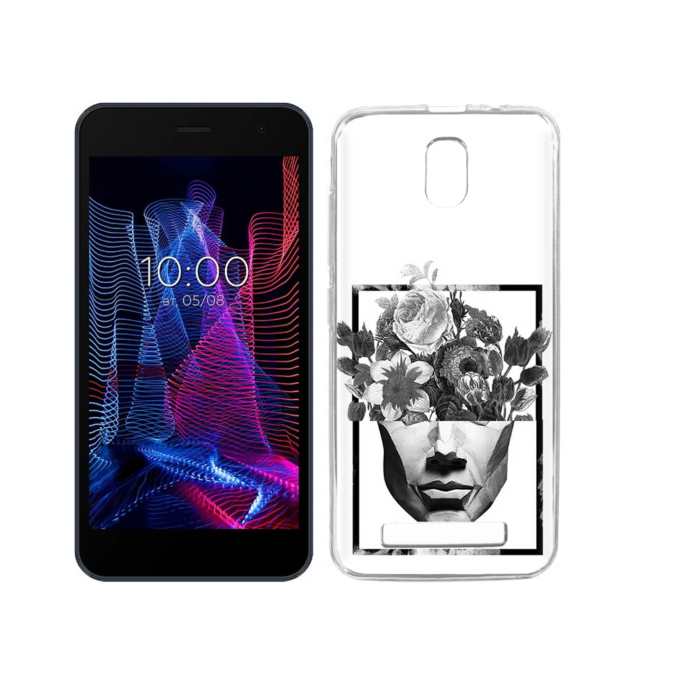 

Чехол MyPads Tocco для BQ 5047L Like черно белая ваза в абстракции, Прозрачный, Tocco