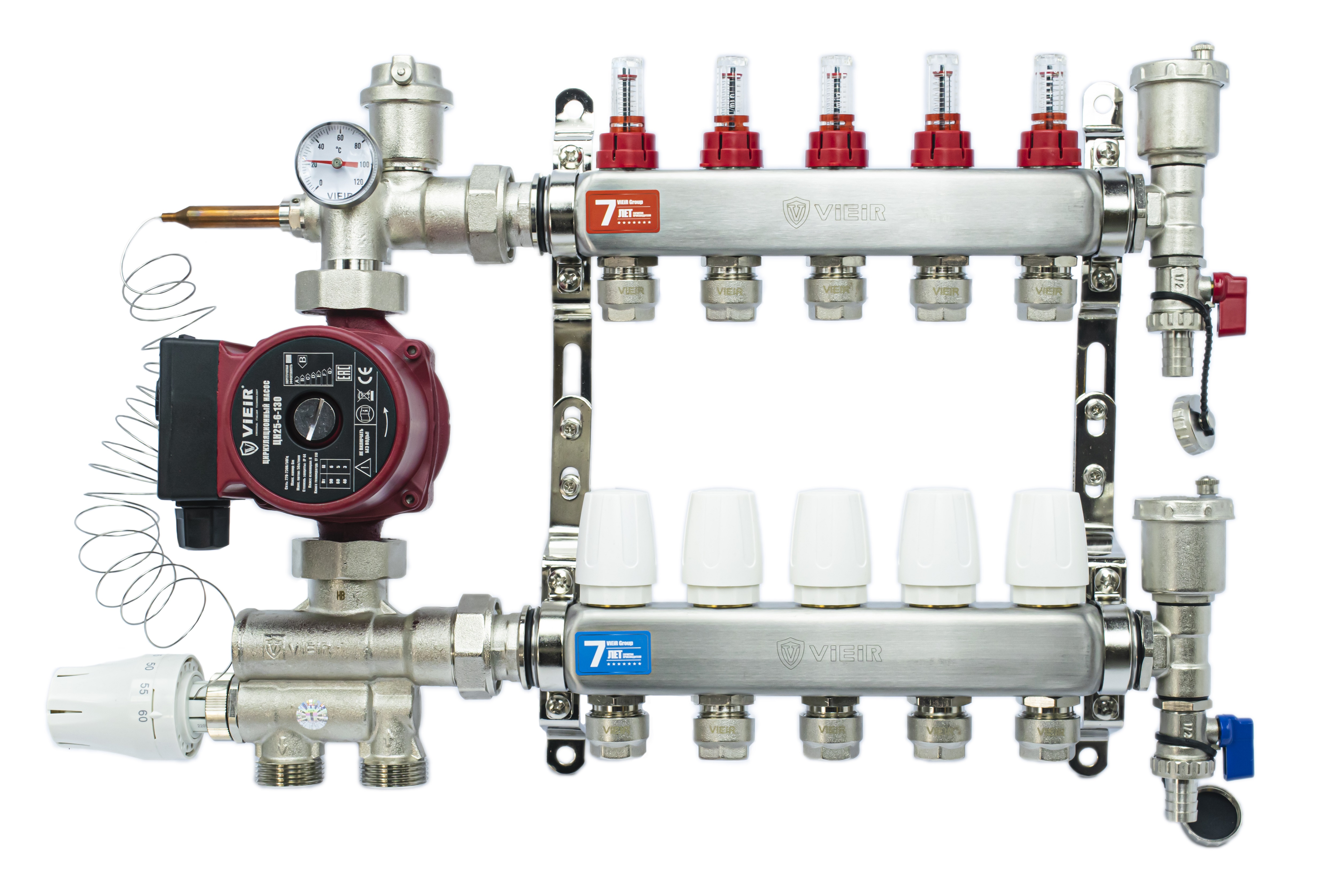 фото Комплект для теплого пола на 5 контуров с насосом vieir