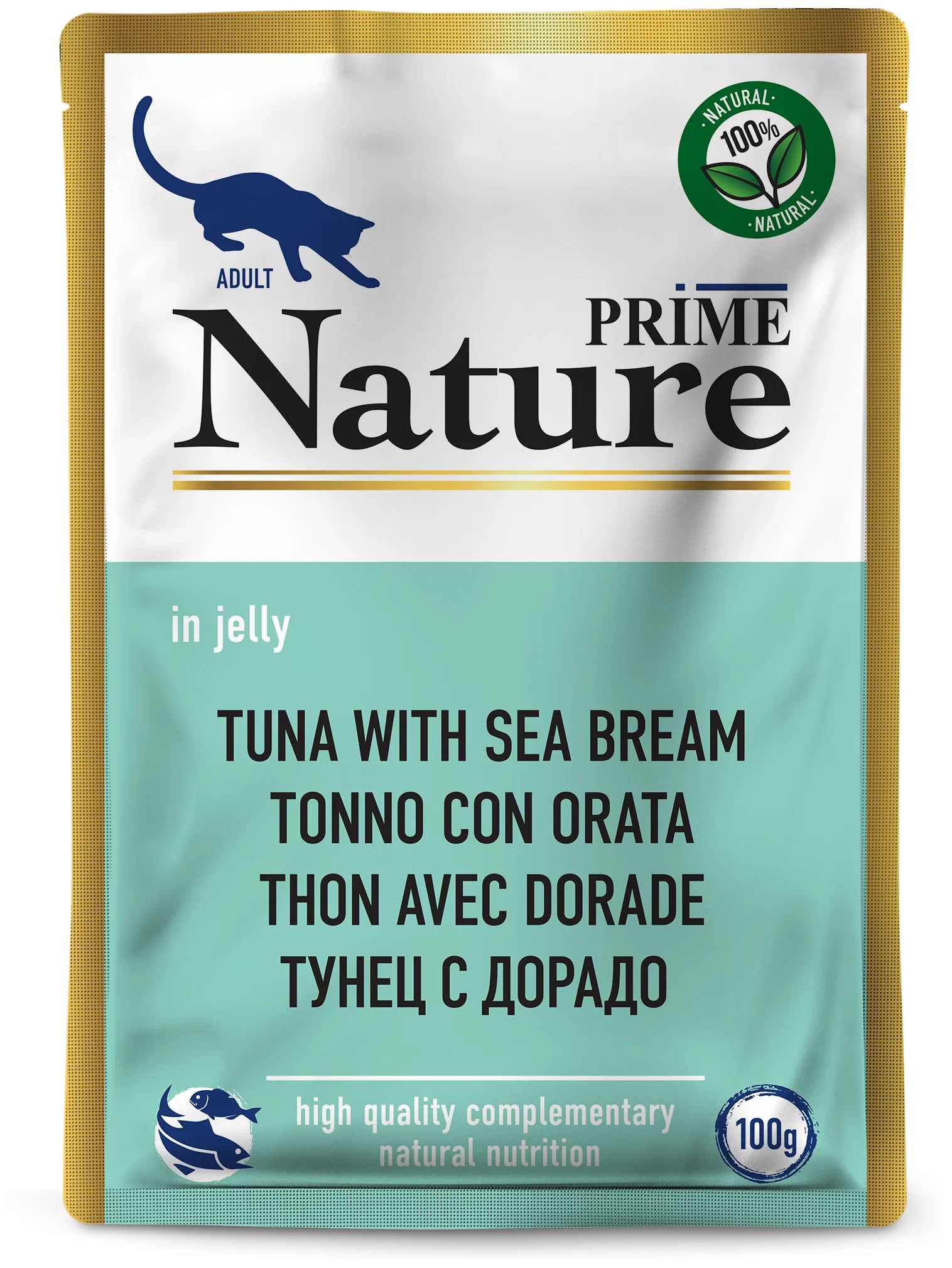 

Влажный корм для кошек Prime Nature, тунец с дорадо в желе, 100г