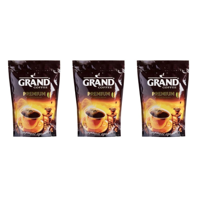 Кофе растворимый GRAND Premium По-бразильски, 95 г х 3 шт