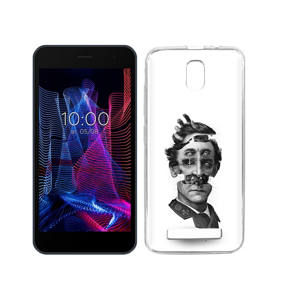 

Чехол MyPads Tocco для BQ 5047L Like страшное лицо абстракция, Прозрачный, Tocco