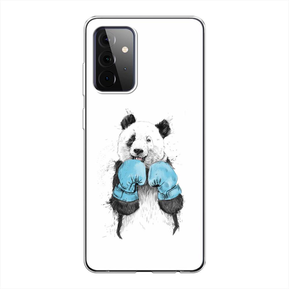 

Чехол на Samsung Galaxy A72 "Панда боксер", Голубой;белый;серый, 2101950-1
