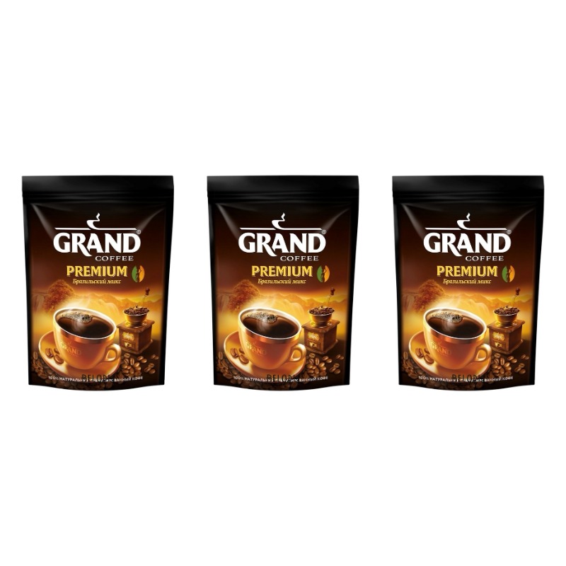 

Кофе растворимый GRAND Premium По-бразильски, 50 г х 3 шт, Premium по-бразильски 50 гр