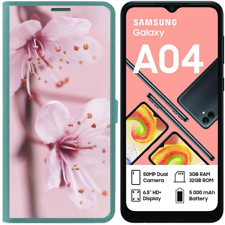 

Чехол-книжка Eco для Samsung Galaxy A04 (A045) Весна (зелёный опал), Зеленый