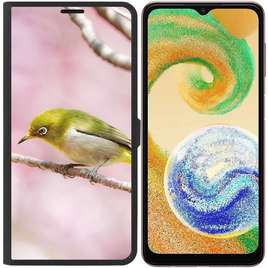 

Чехол-книжка Eco для Samsung Galaxy A04s (A047) Японская белоглазка (черный)