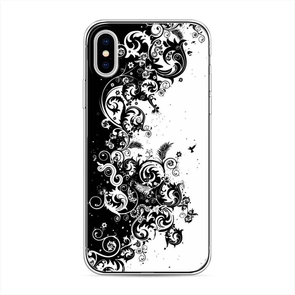 

Чехол на Apple iPhone X "Черно белый узор", Белый;черный;серый, 11050-3