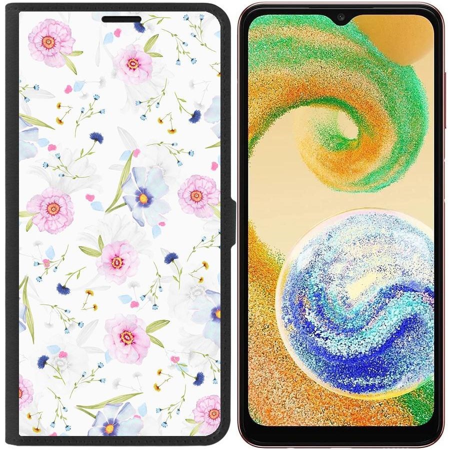 

Чехол-книжка Eco для Samsung Galaxy A04s (A047) Цветочный паттерн 3 (черный)