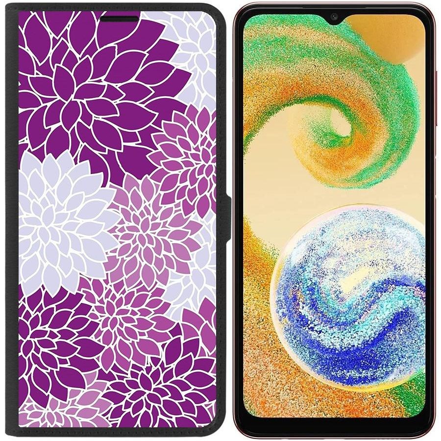 

Чехол-книжка Eco для Samsung Galaxy A04s (A047) Цветочный паттерн 2 (черный)