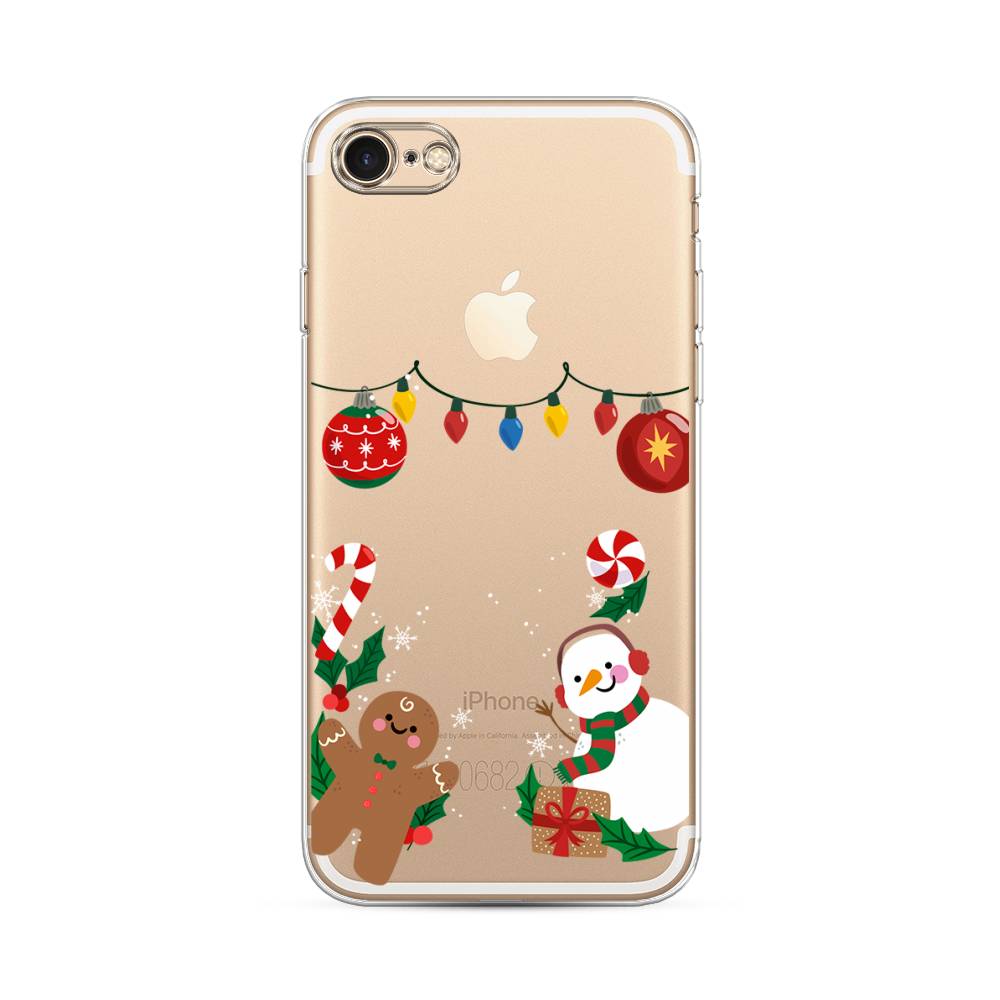 

Чехол на Apple iPhone 8 "Новогоднее настроение", Коричневый;красный;зеленый, 10850-5