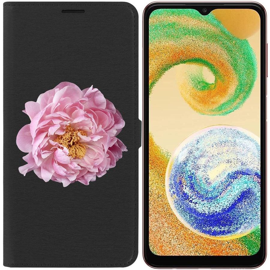 

Чехол-книжка Eco для Samsung Galaxy A04s (A047) Розовый пион (черный)