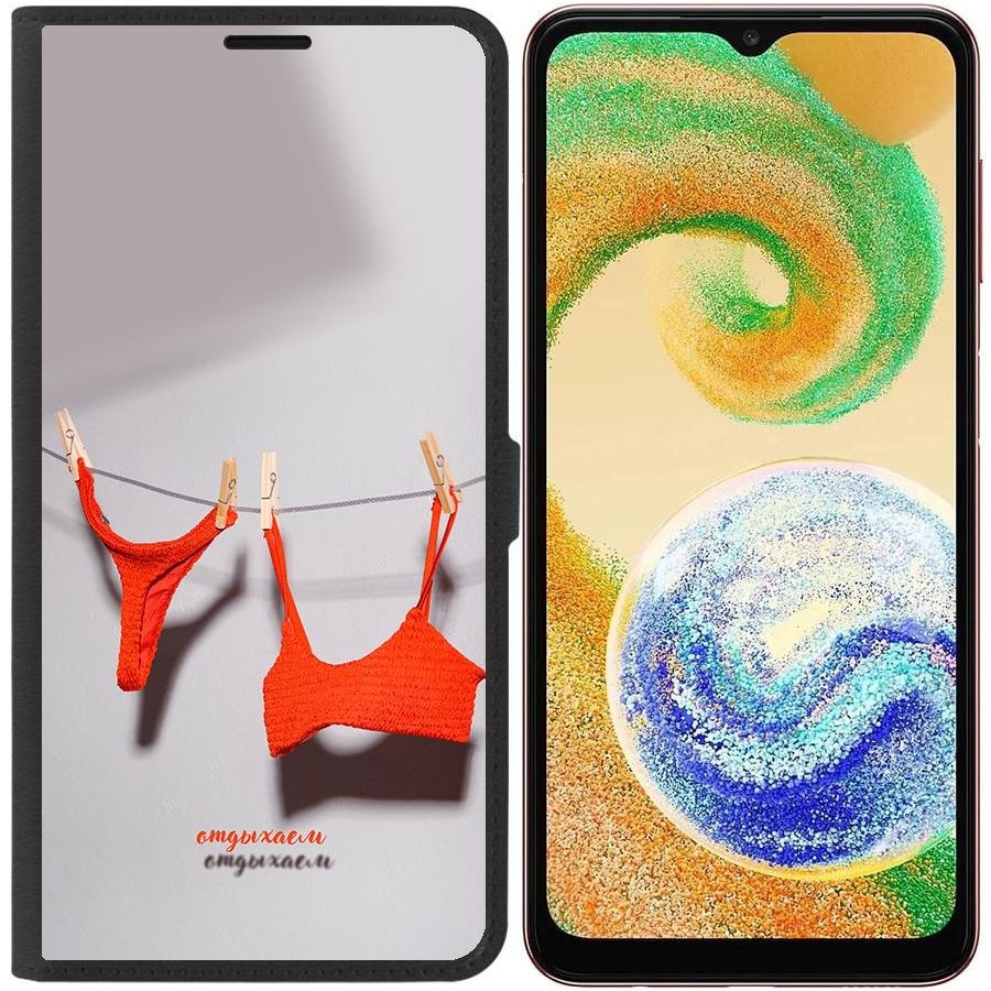 

Чехол-книжка Eco для Samsung Galaxy A04s (A047) Отдыхаем (черный)