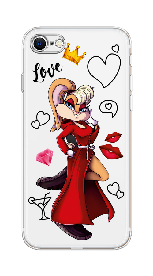 

Чехол на Apple iPhone 8 "Rich Lola Bunny", Красный;бежевый;оранжевый, 10850-6