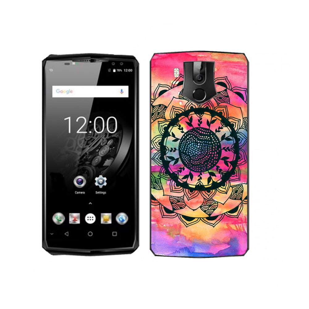 

Чехол MyPads Tocco для Oukitel K10 яркая абстракция круглый цветок, Прозрачный, Tocco