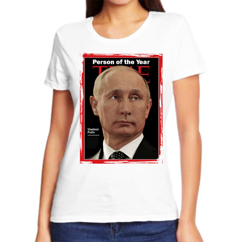 Футболка женская белая 62 р-р person of the year Vladim Putin NoBrand белый