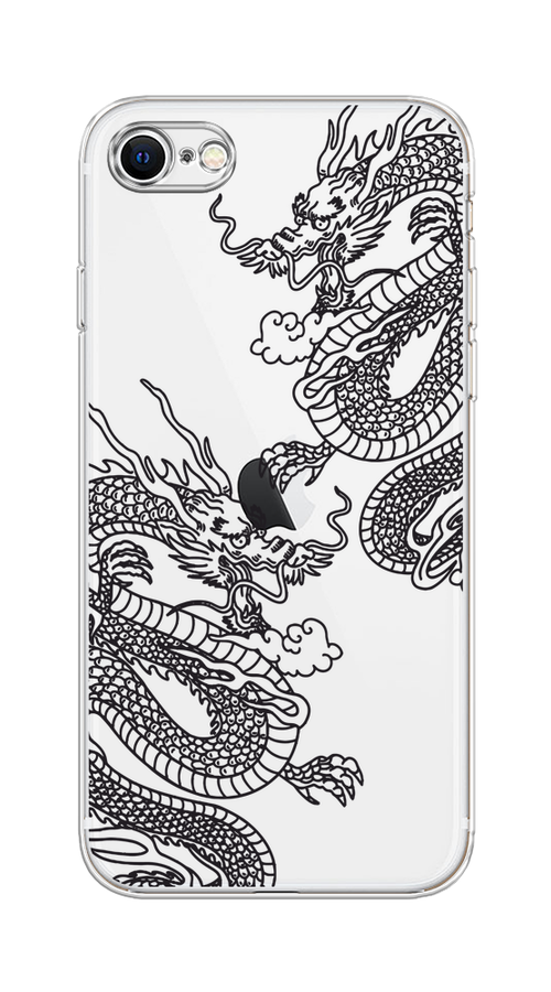 

Чехол на Apple iPhone 8 "Два китайских дракона", Серый;черный, 10850-1